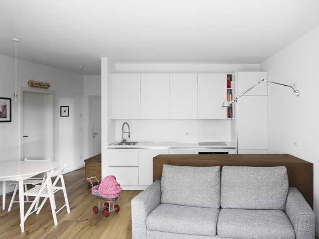 Living kitchen and dining in a single environment