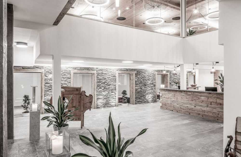 Interior of a stone hotel