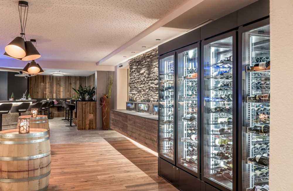 Interior of a stone hotel