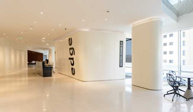 White interior and glazed conference room