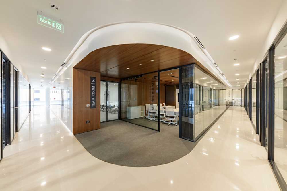 Internal conference center in white
