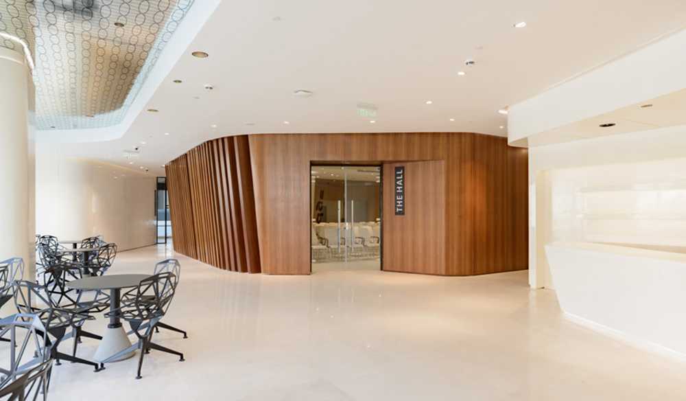 Internal conference center in white