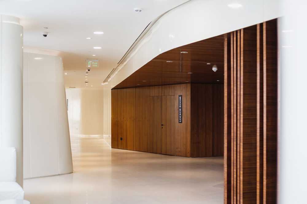 Internal conference center in white