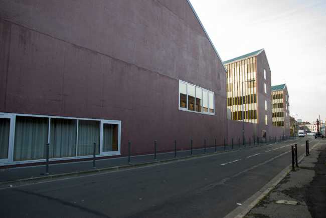 The outer part of the complex towards the road