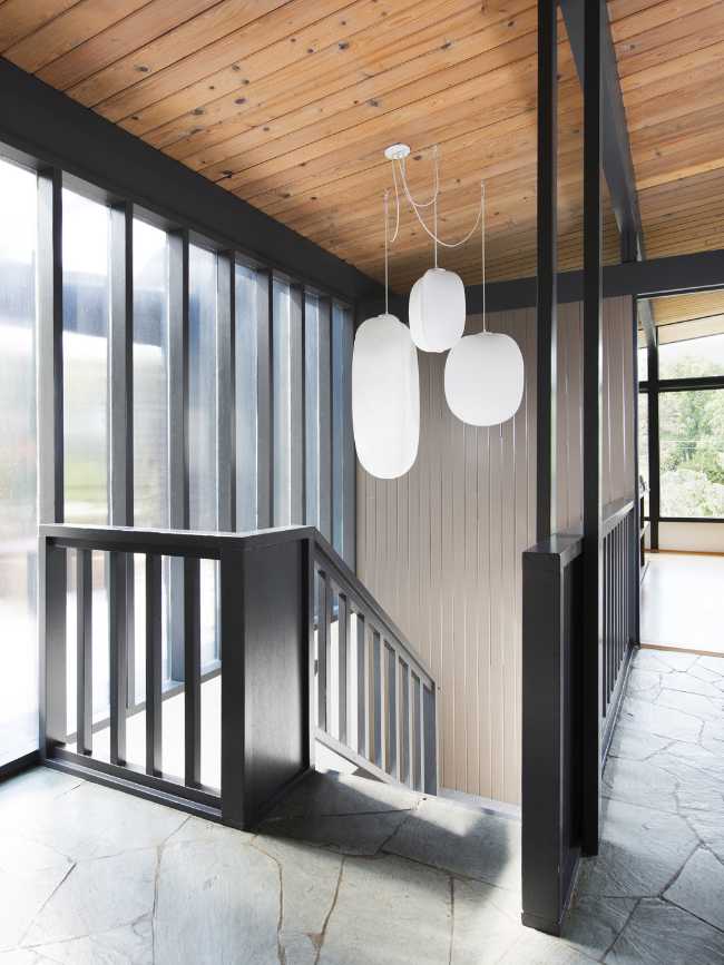 The staircase to the window and the stone floor