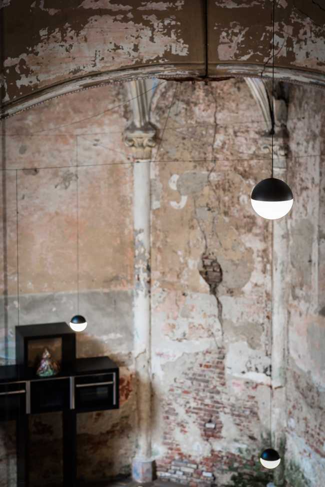 Detail of the new illuminations positioned on the vaults