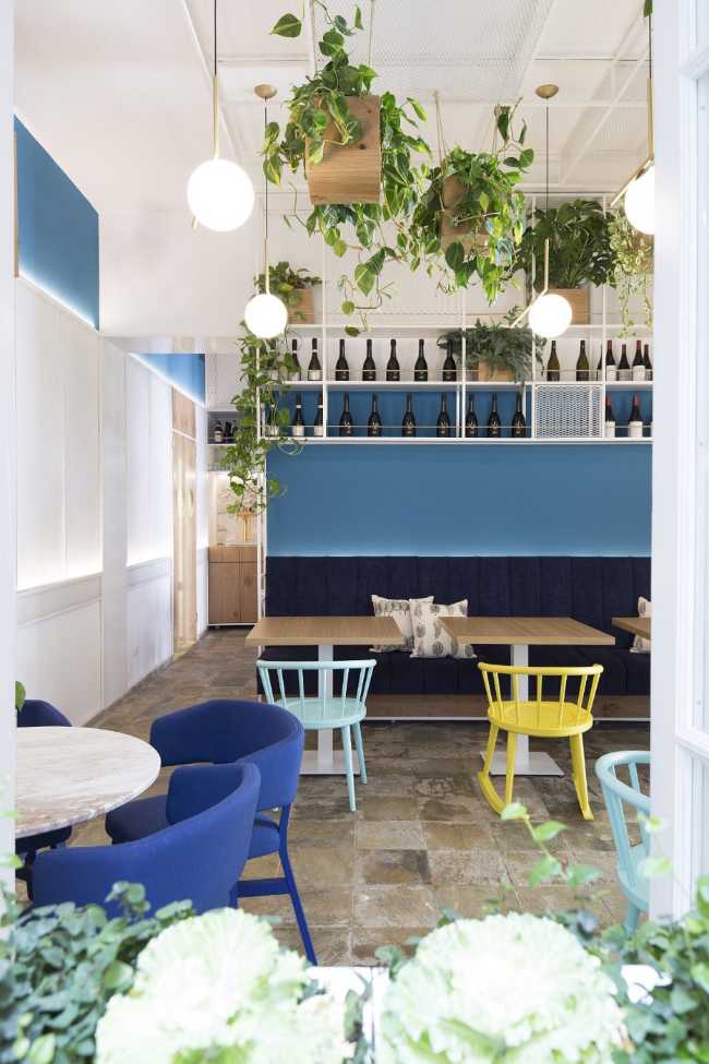 blue and wood for decoration