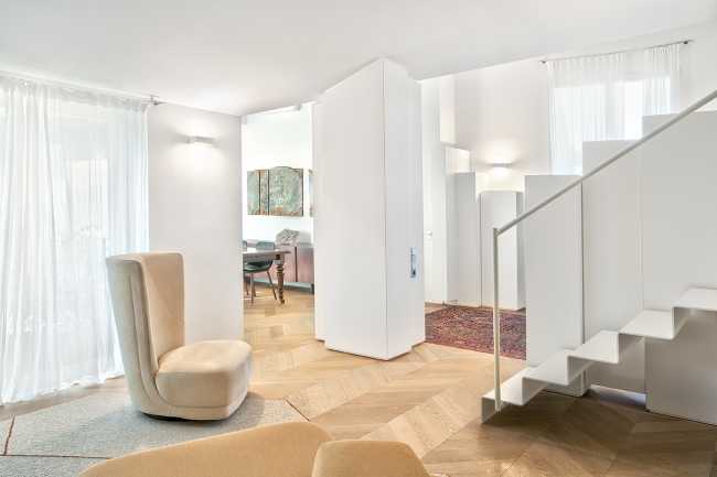 La varie parti della zona giorno sono connesse tra di loro