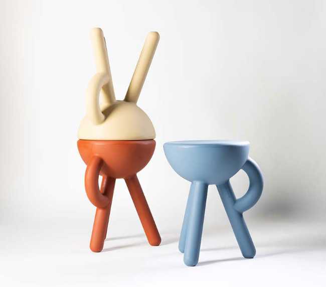 Tabouret Tubby au design conceptuel et espiègle