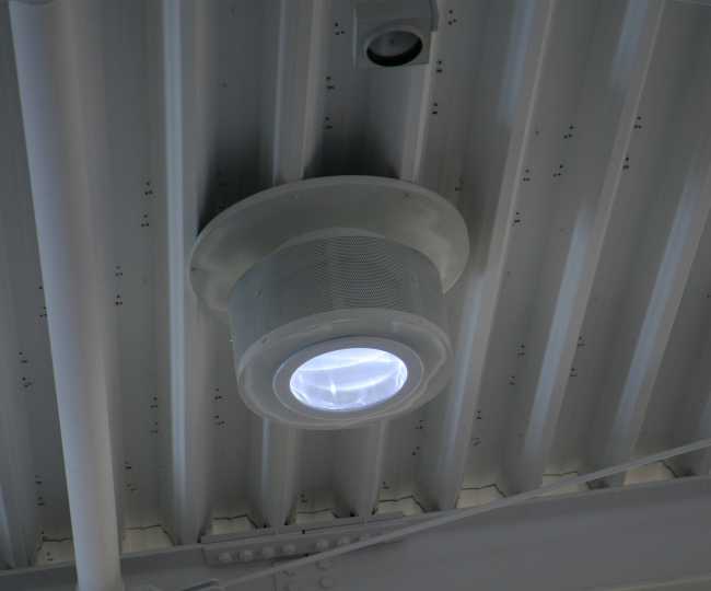 Light installed in the Pecci Museum by the Infinity Motion company