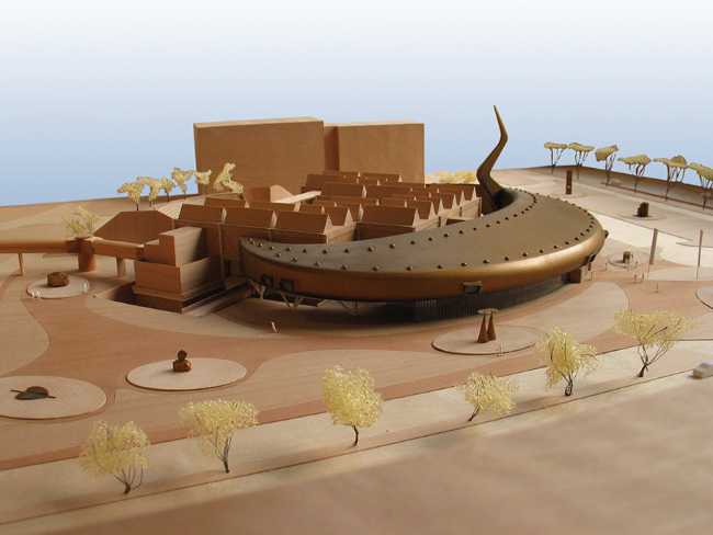 Wooden model of the exhibition pavilion