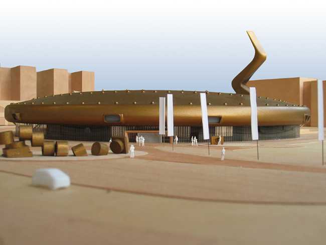 Wooden model of the museum