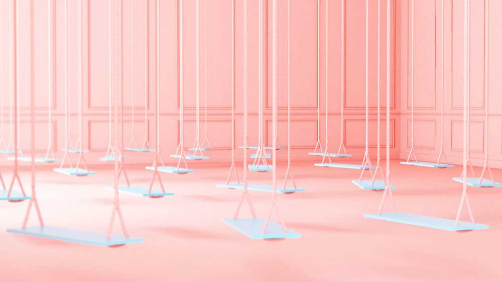 Rosa pastello in un interno 3D