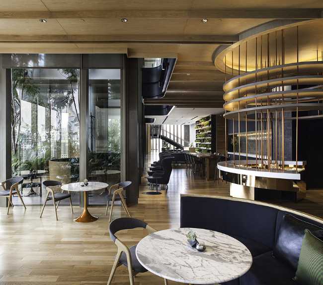 Bar and cafeteria with furnishing detail