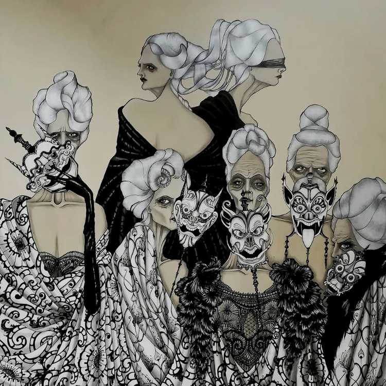 Illustrations with two color tones
