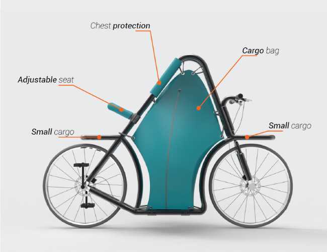 bicycle cargo blue neoprene bag