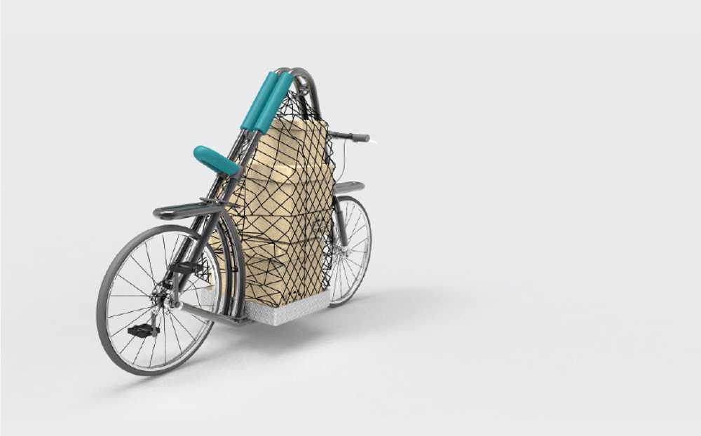 bicicleta de carga con bolsa de neopreno