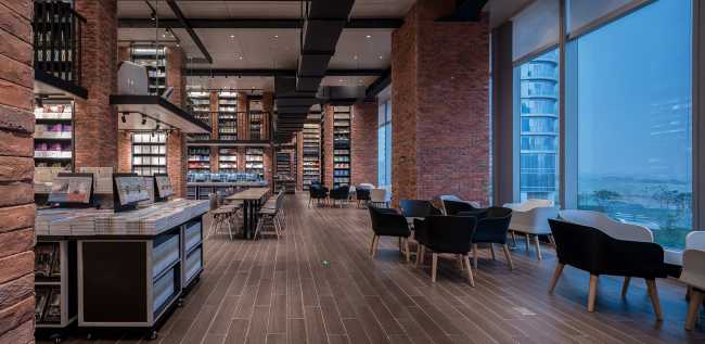 The reading room with red brick cladding