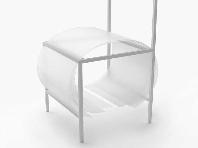 white polycarbonate sheet chair