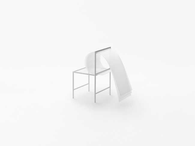 chair back in white polycarbonate sheet