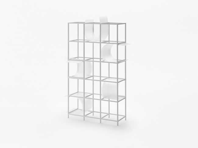 white polycarbonate foil bookcase