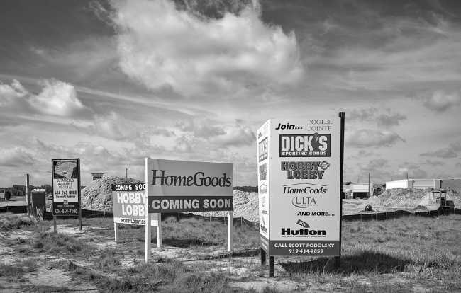 Advertising sign along a road