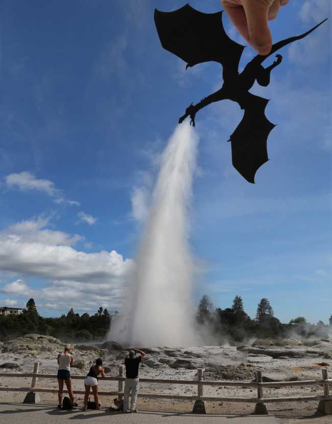Dragons and fountains