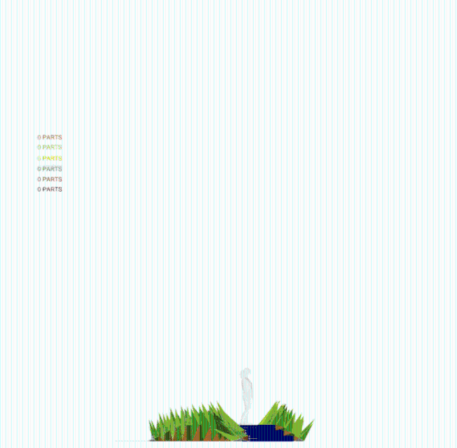 The structure is built in phases with complementary parts that support each other