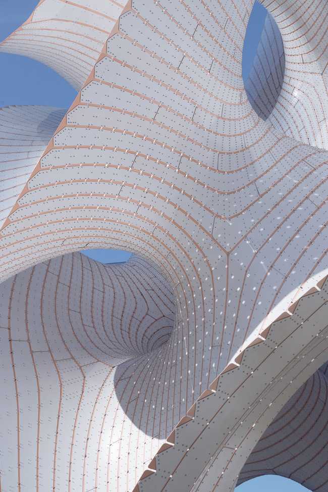 The various parts are erected as an organic form