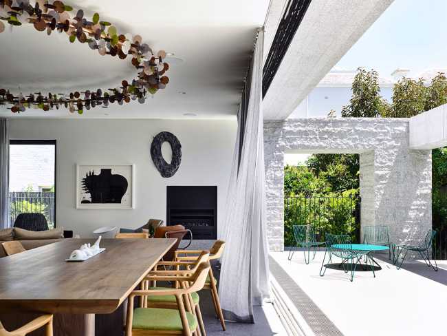 The living area opens to the outside