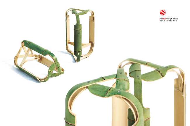 Positioning options for the bamboo stool