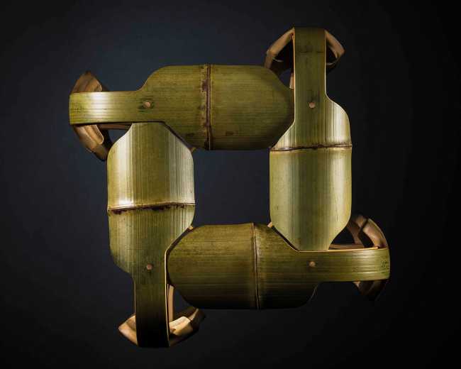 Detail of the connections all created with the bamboo itself