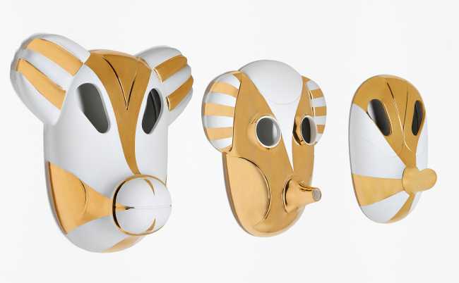 Bianco e oro per le maschere fusione di caratteri animali ed immaginari