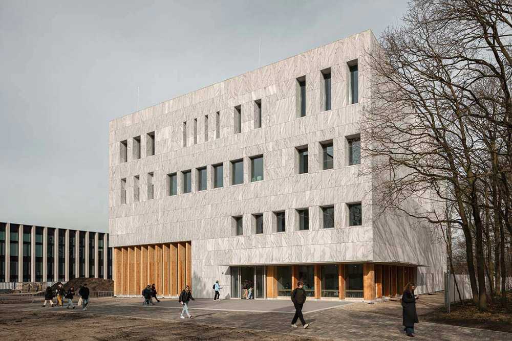 Marga Klompé Building: wood, stone, ecology, and design