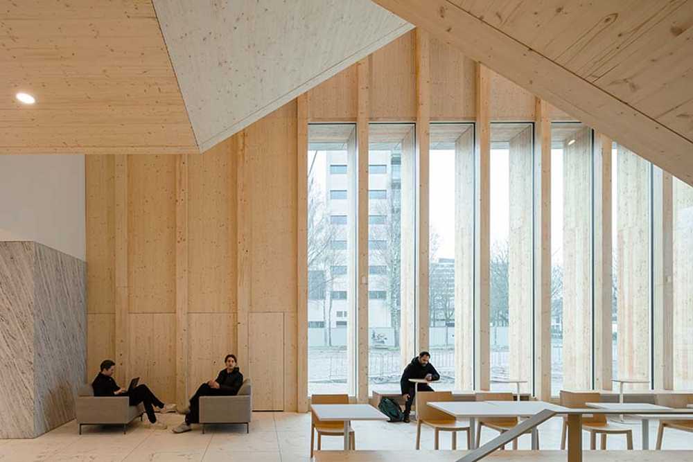 Marga Klompé Building: wood, stone, ecology, and design