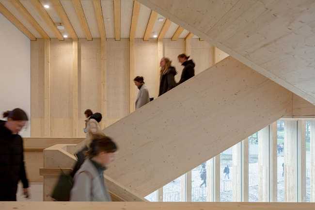 Marga Klompé Building: wood, stone, ecology, and design