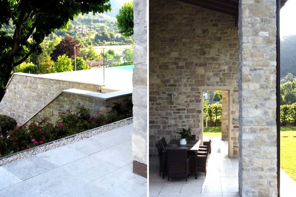Villa contemporanea in pietra ricostruita: dialogo tra natura e design