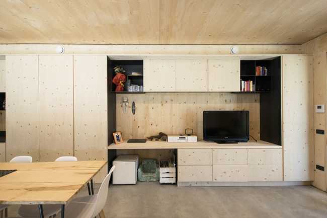 Edificio de sala de estar en madera x-lam