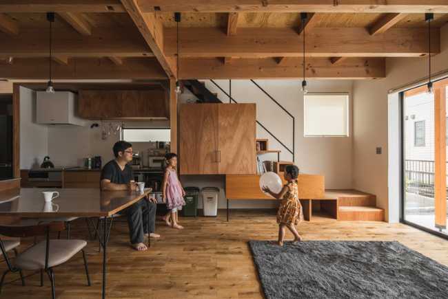 Wooden interior with natural lighting