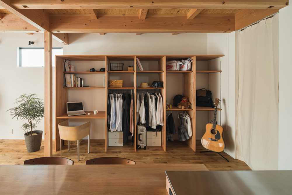 White wall with wooden entrance door