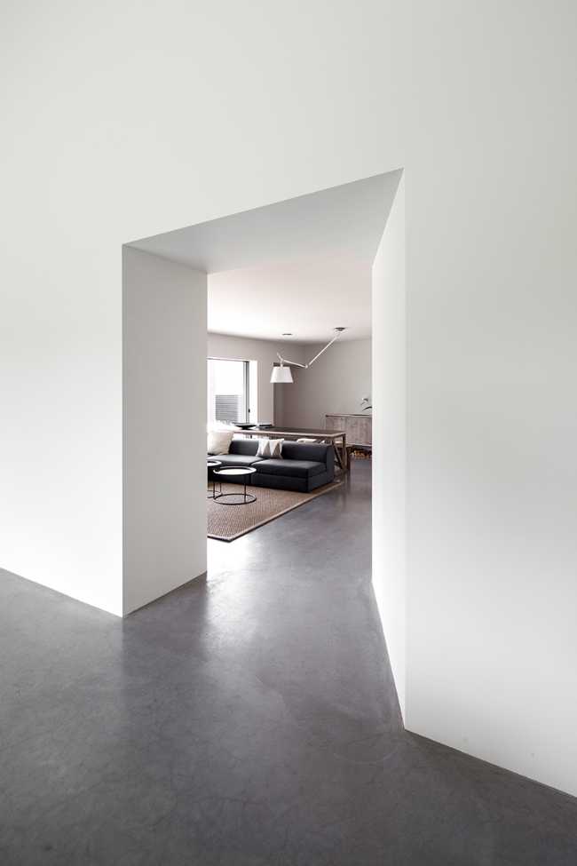 Interior in white plaster