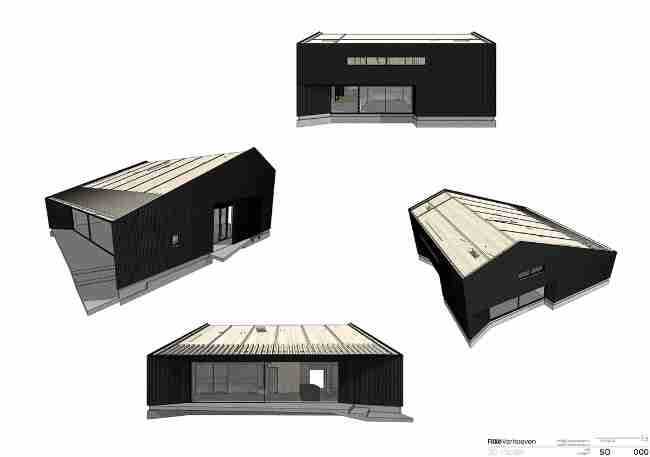 Three-dimensional wooden house