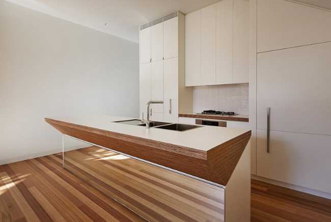 White kitchen and parquet