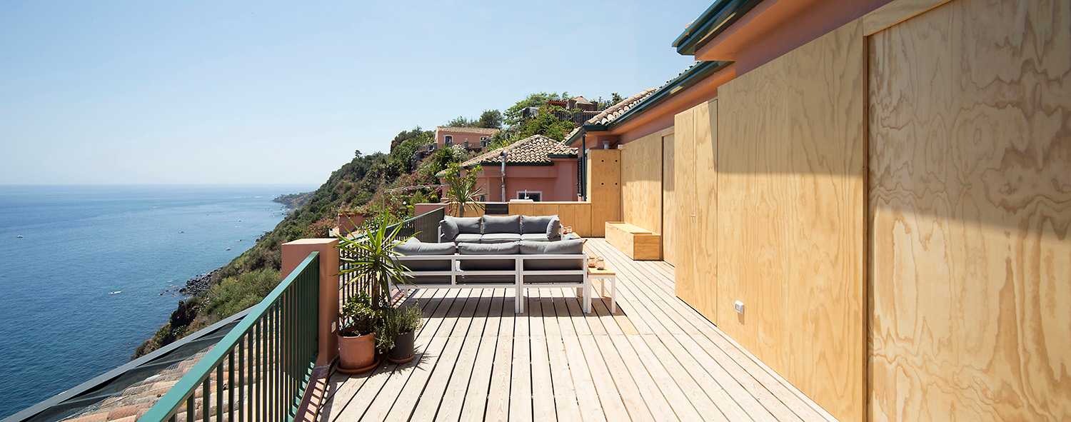 Terrace on the sea in Sicily