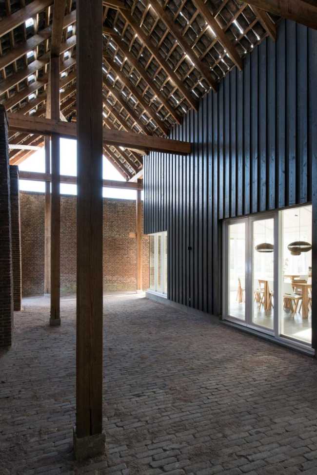 Old stables and wooden roof