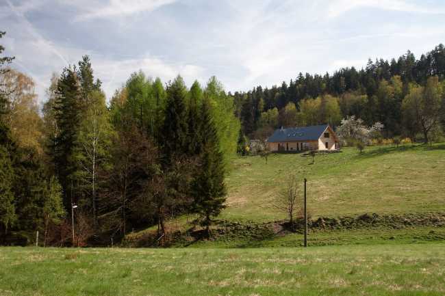 Wooden house surrounded by nature