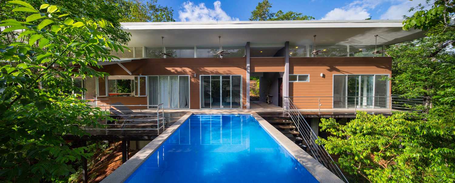 Suspended villa with pool