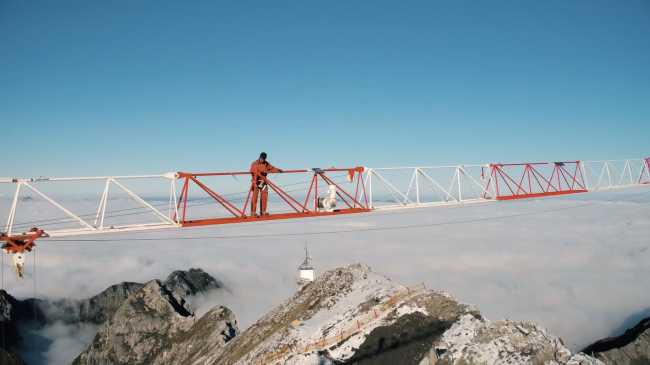 Cranes at work in a ski resort