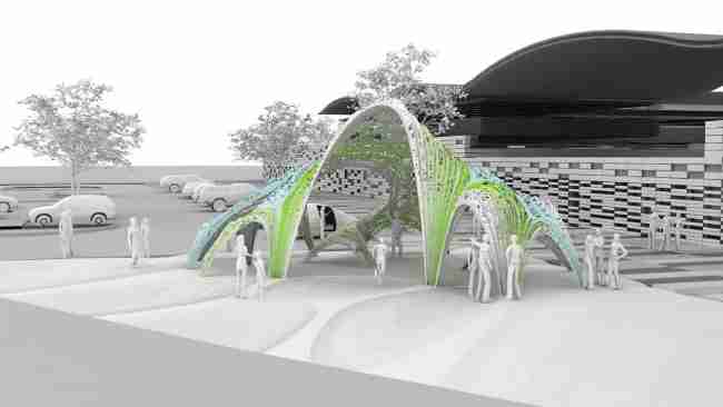 pleated Inflation amphitheater