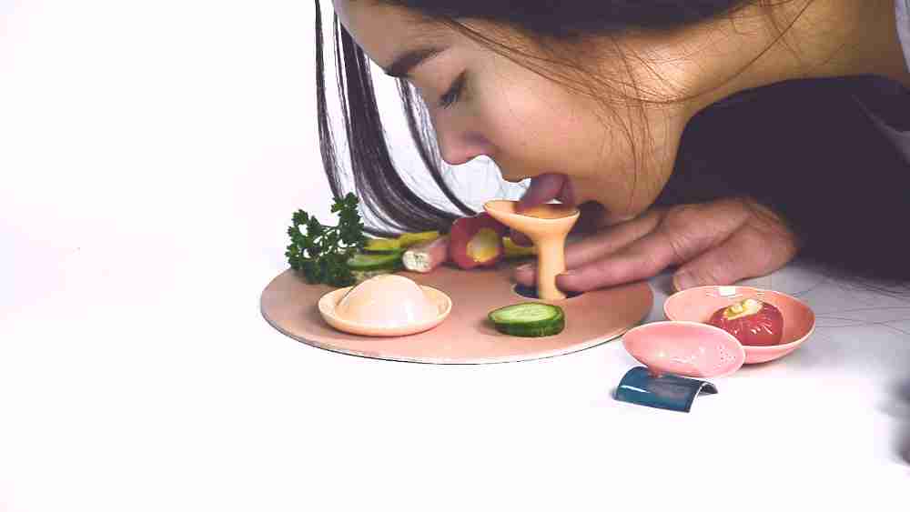 set of playful and sensual tableware